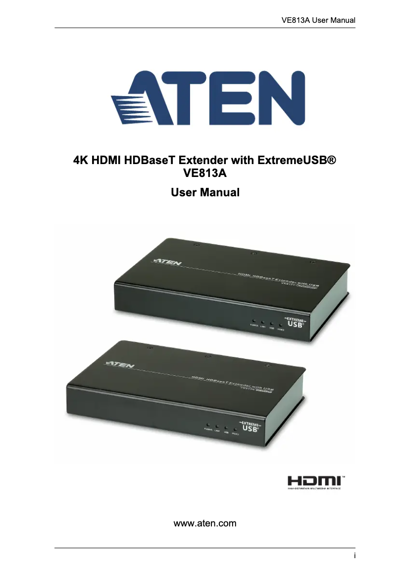 Page 1 de la notice Manuel utilisateur ATen VE813