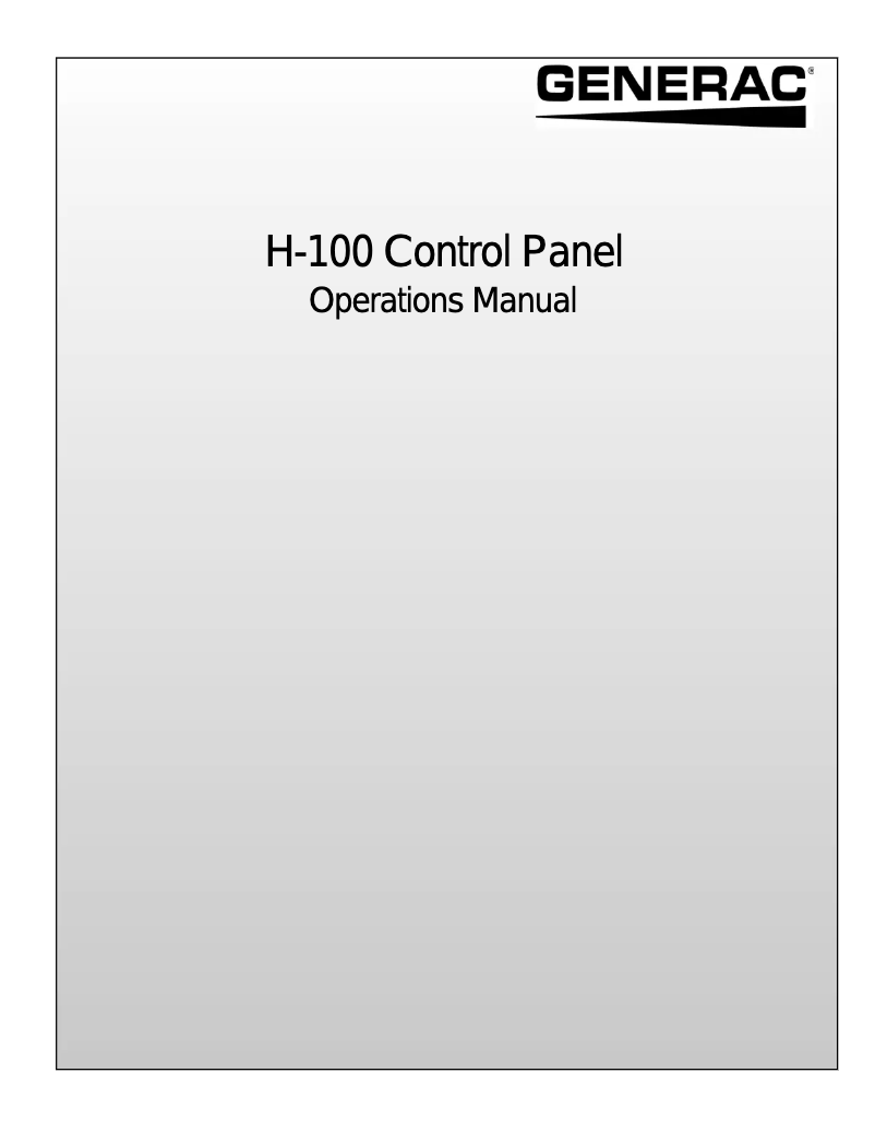 Page n°1 - Manuel utilisateur Generac QT07068KNSY