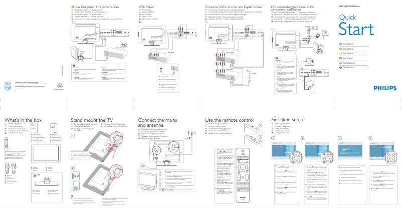Page n°1 - Guide de démarrage rapide Philips 26PFL5403D