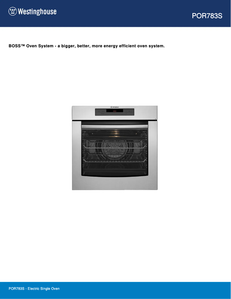 Page 1 de la notice Fiche technique Westinghouse POR783S