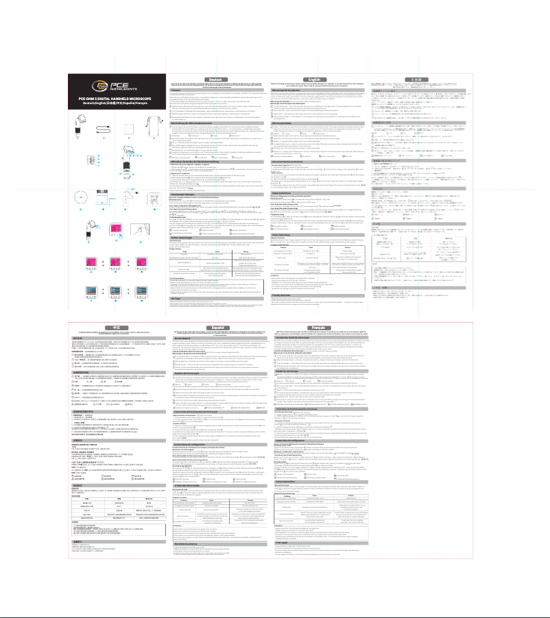 Page 1 de la notice Manuel utilisateur PCE Instruments PCE-DHM 5