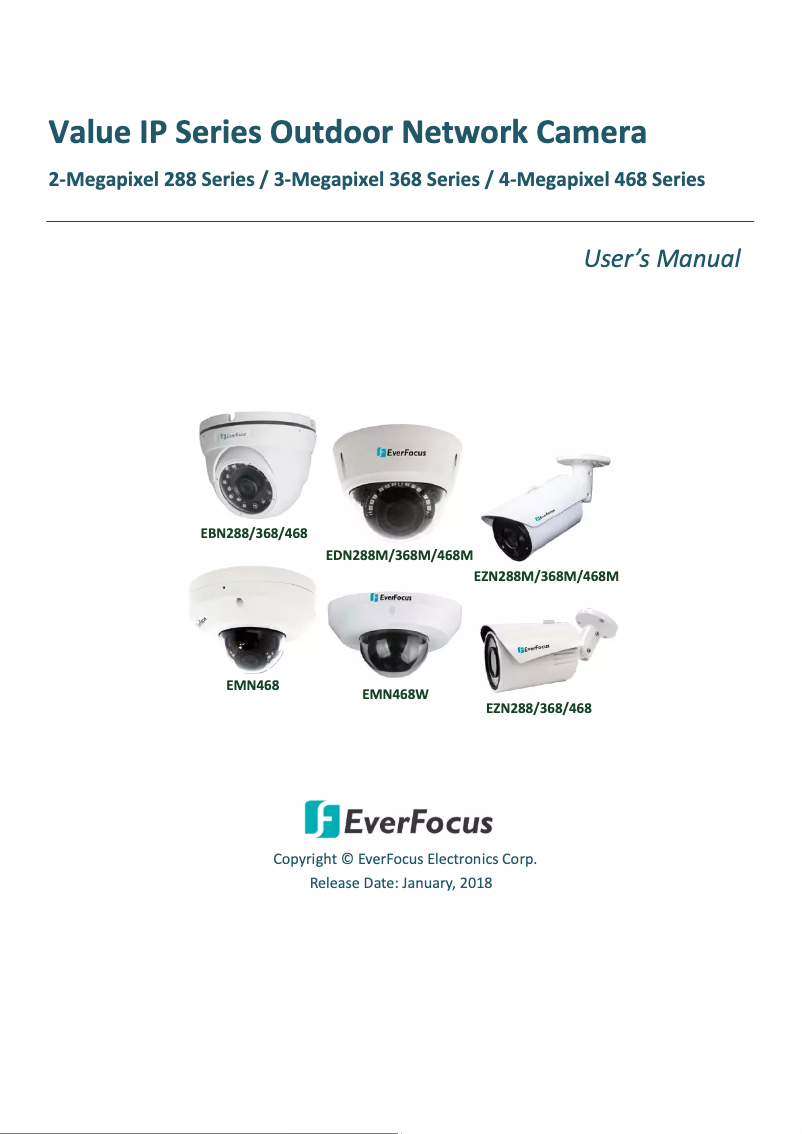 Page n°1 - Manuel utilisateur EverFocus EZN288E