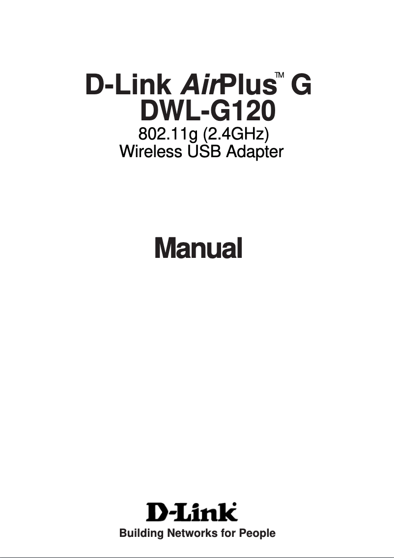 Page n°1 - Manuel utilisateur D-Link DWL-G120
