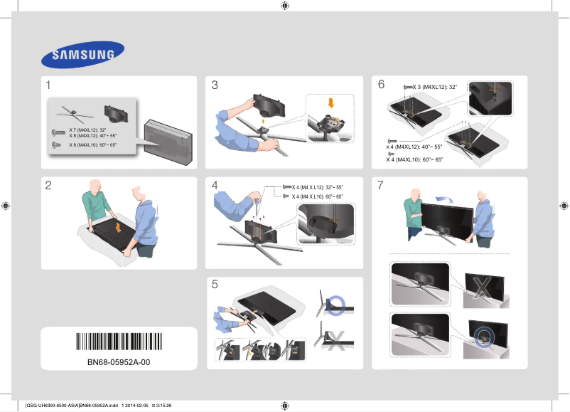 Page 1 de la notice Guide d'installation Samsung UA32H6400AW