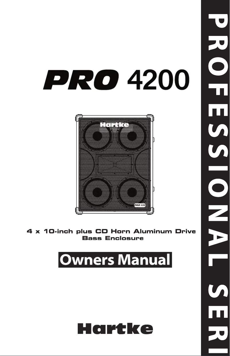 Page 1 de la notice Manuel utilisateur Hartke Pro 4200