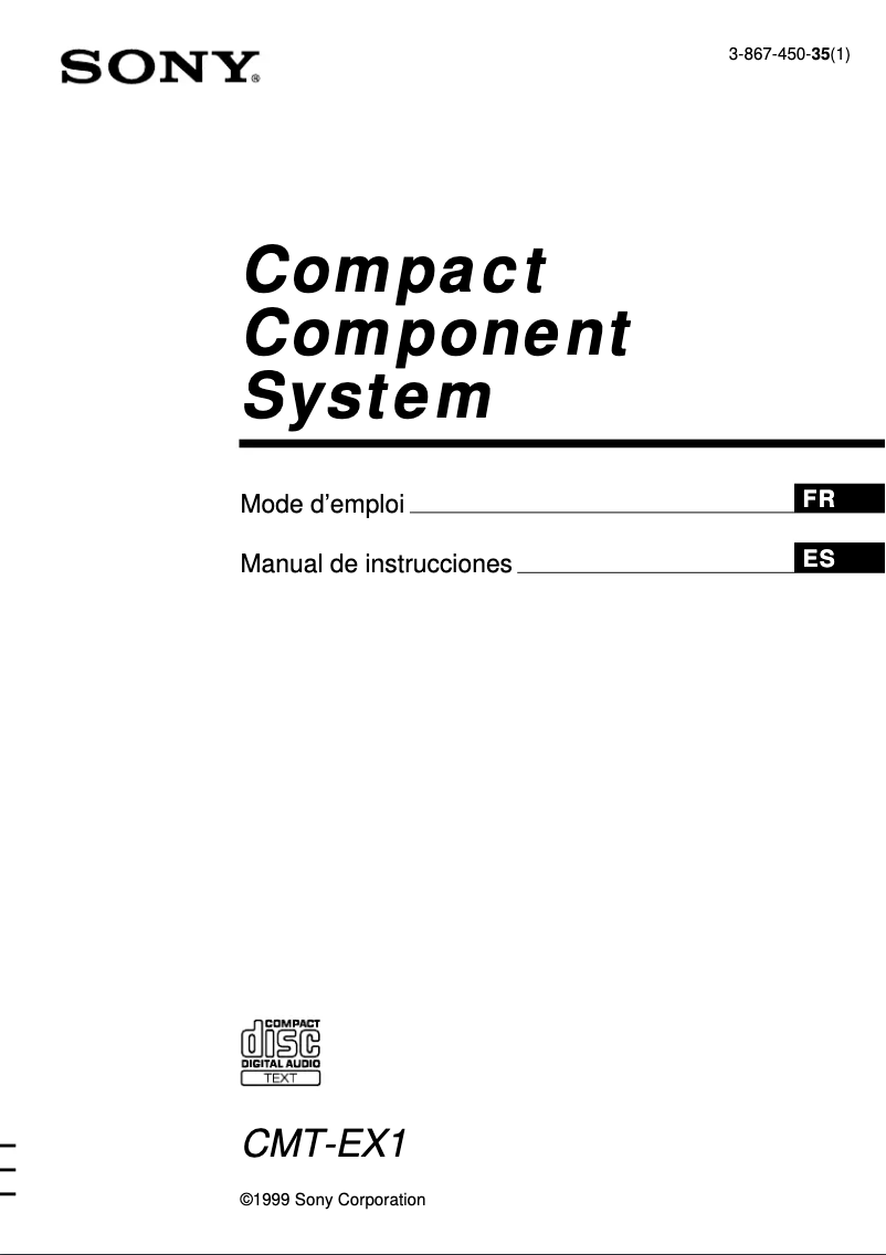 Page n°1 - Manuel utilisateur Sony CMT-EX1
