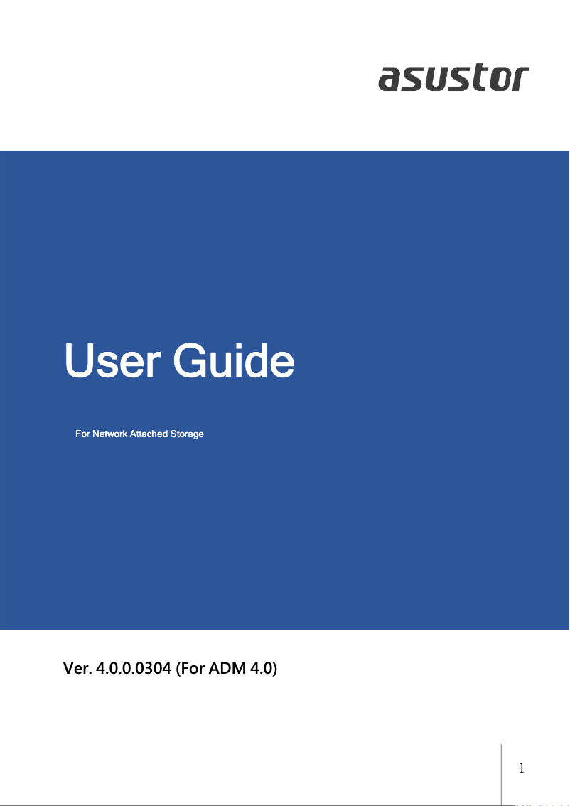 Page 1 de la notice Manuel utilisateur Asustor AS3302T