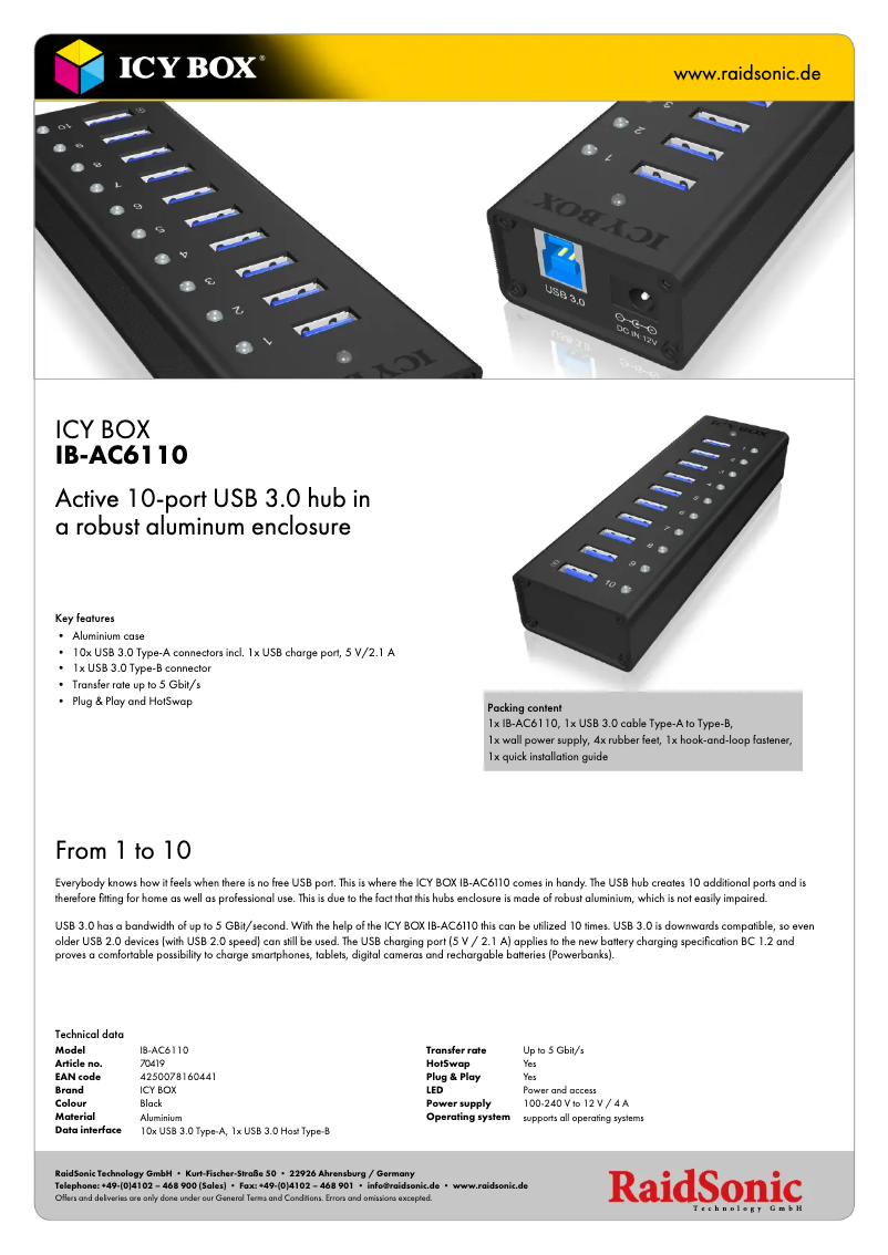 Image de la première page du manuel de l'appareil IB-AC6110