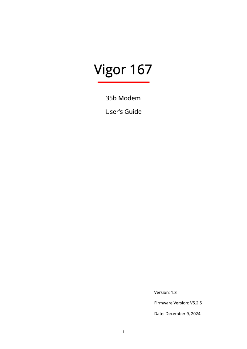 Image de la première page du manuel de l'appareil Vigor167