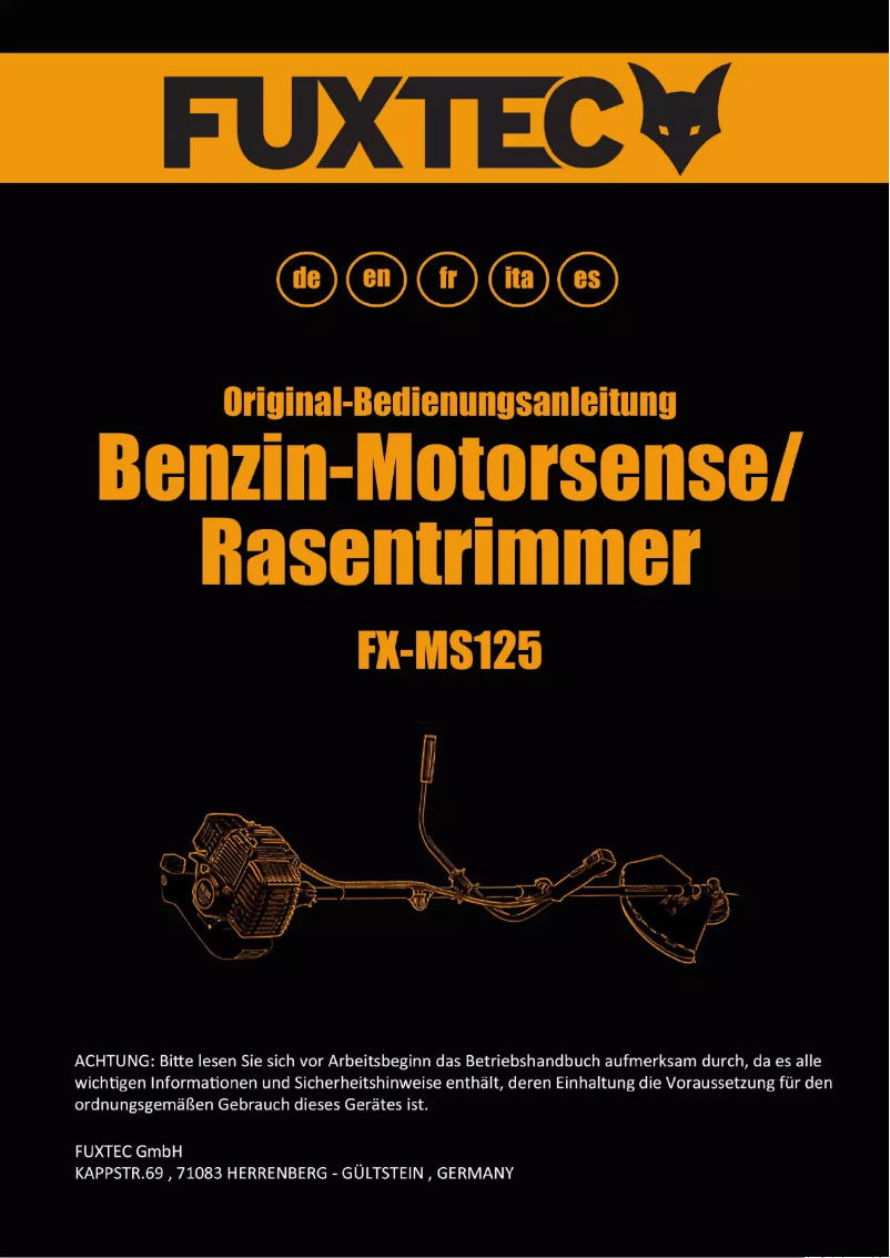 Page 1 de la notice Manuel utilisateur Fuxtec FX-MS125