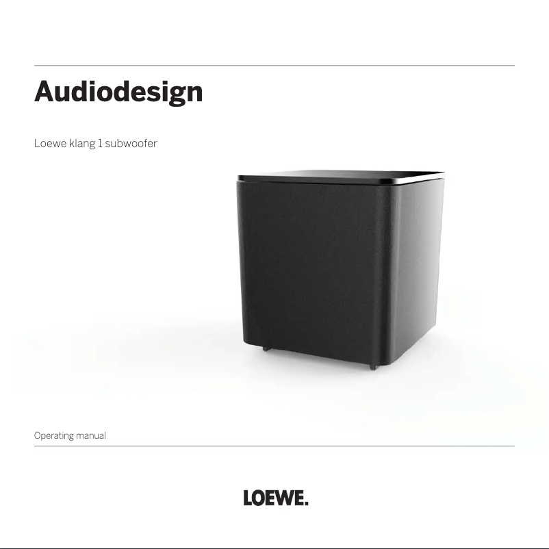 Página 1 del manual Manual de usuario Loewe Klang 1