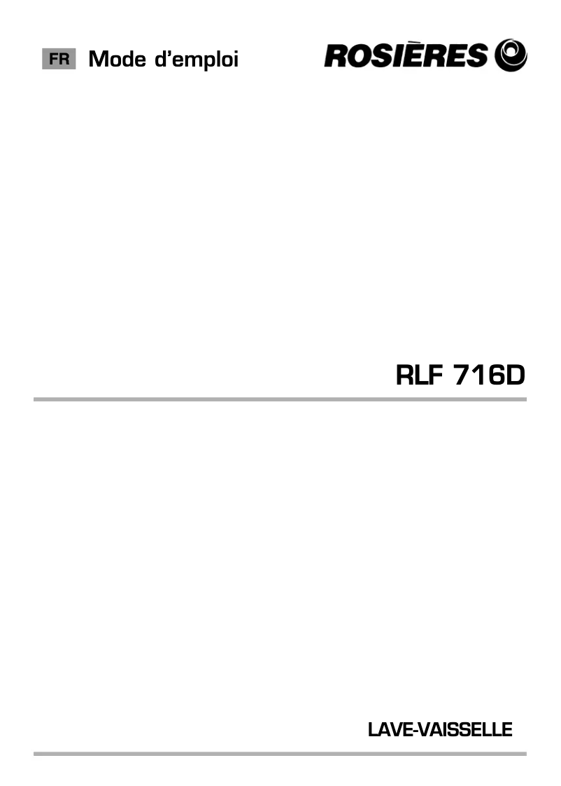 Image de la première page du manuel de l'appareil RLF 716D
