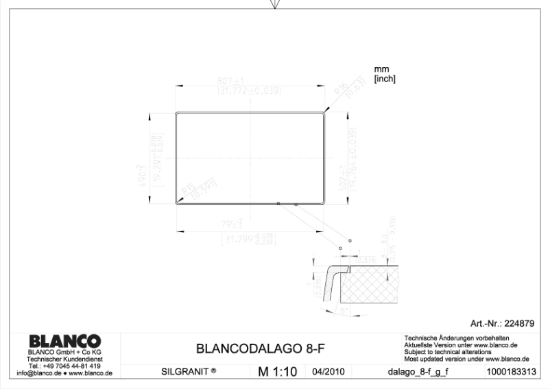 Page 1 de la notice Manuel utilisateur BLANCO DALAGO 8-F
