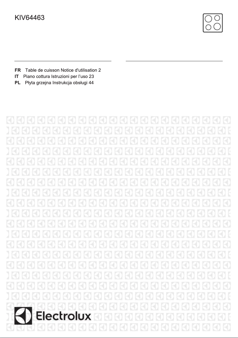 Page n°1 - Manuel utilisateur Electrolux KIV64463
