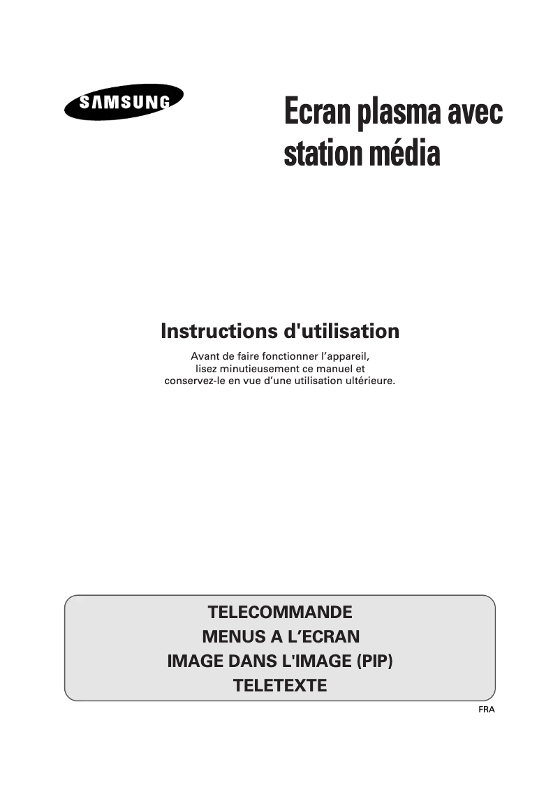 Page n°1 - Manuel utilisateur Samsung PS-42P2SB