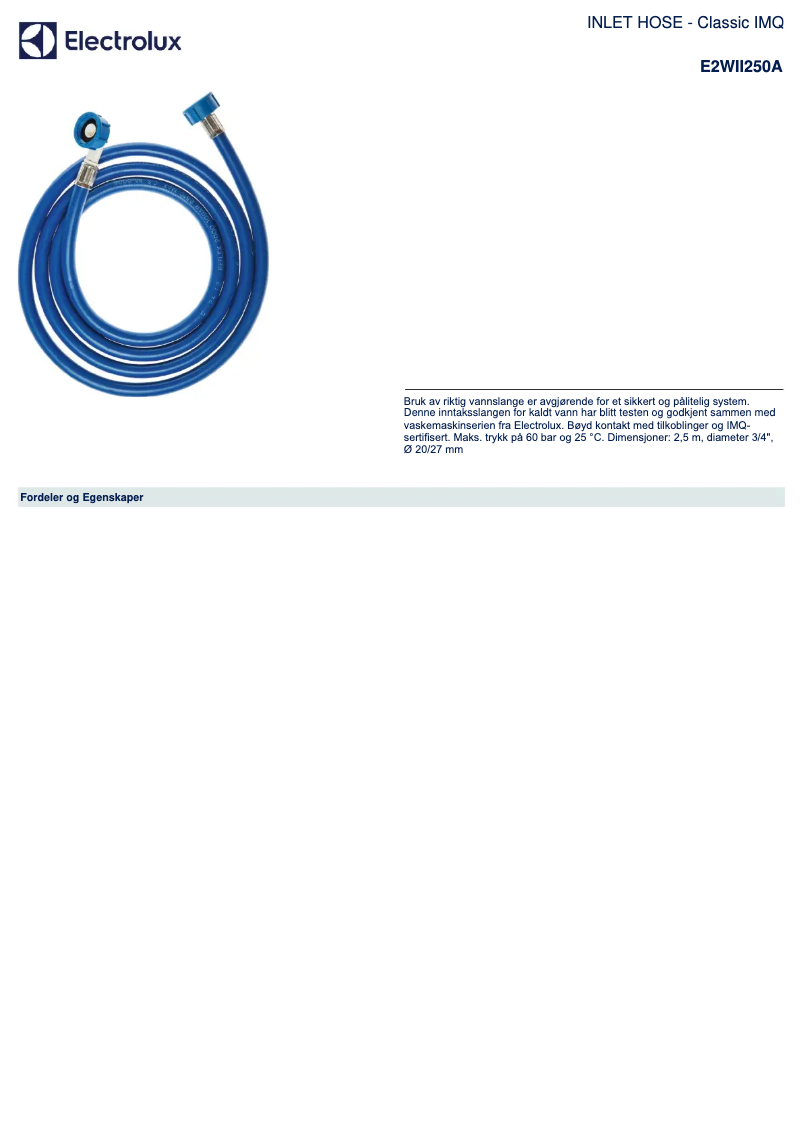 Image de la première page du manuel de l'appareil E2WII250A