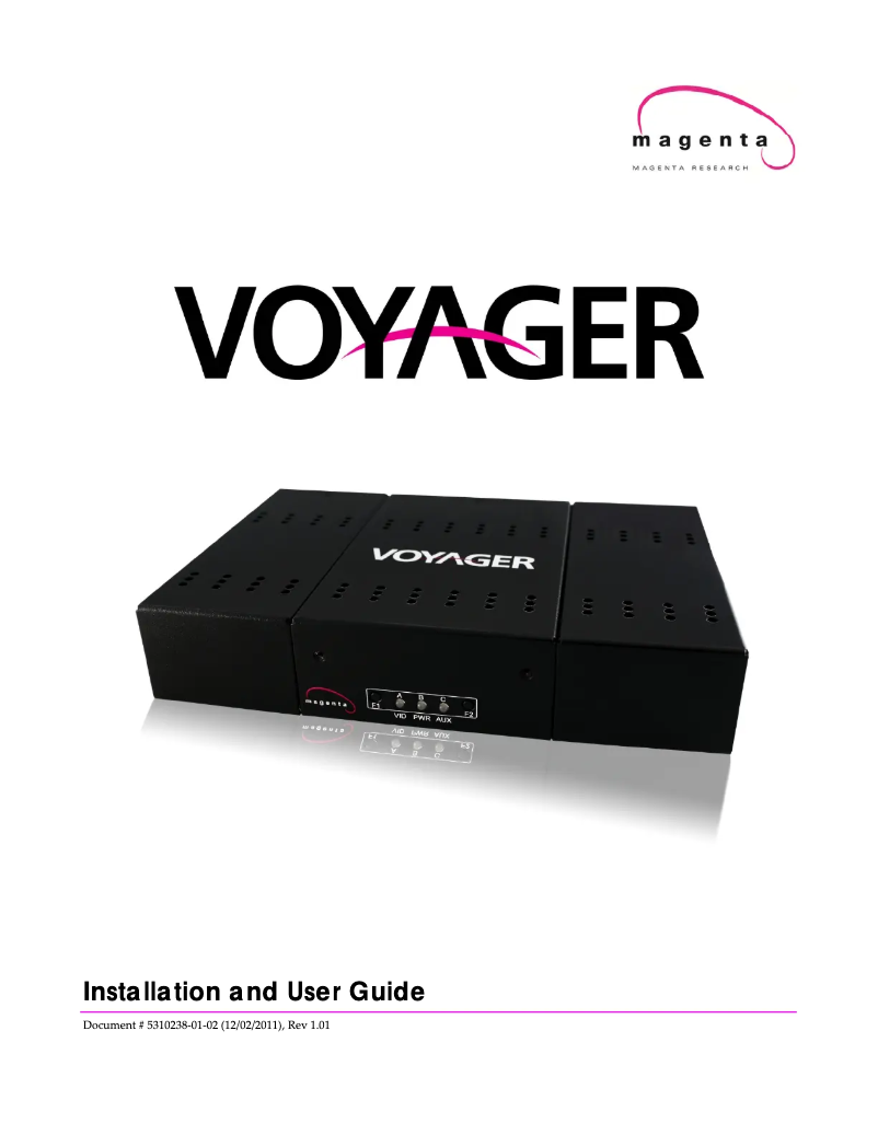 Page n°1 - Manuel utilisateur TV One 2211108-01