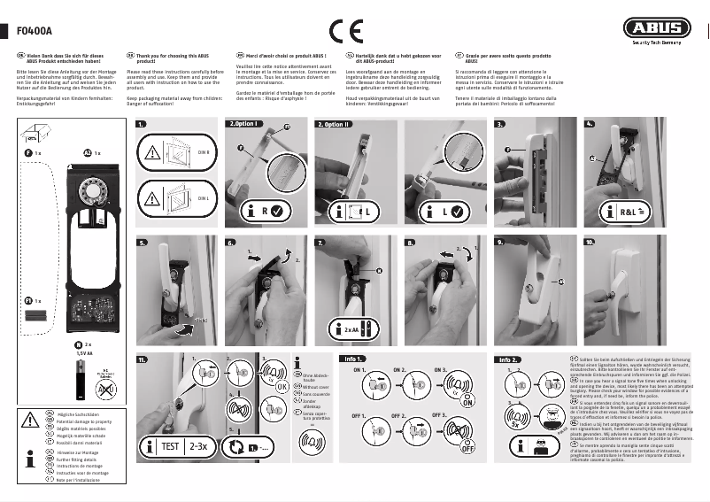 Page n°1 - Guide d'installation Abus FO400A