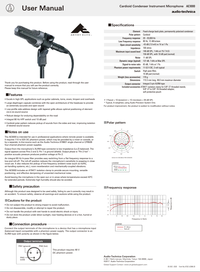 Image de la première page du manuel de l'appareil AE3000