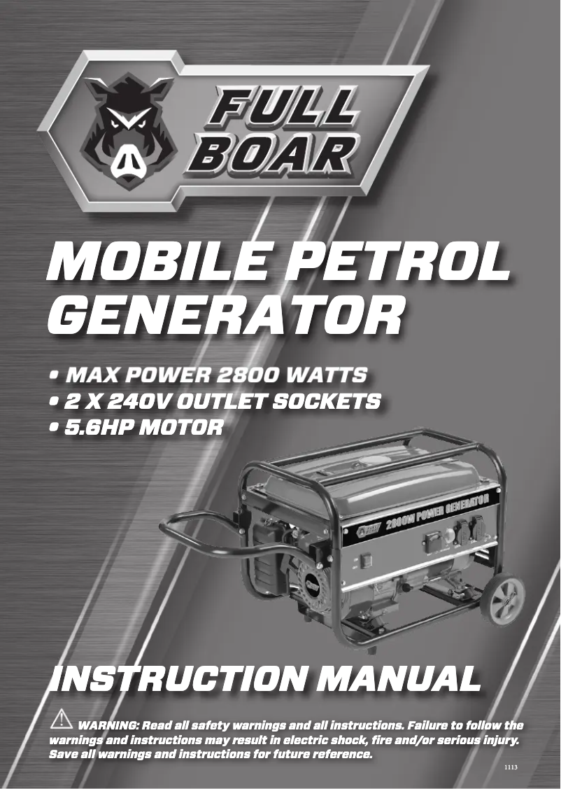 Page 1 de la notice Manuel utilisateur Full Boar FBT-3000