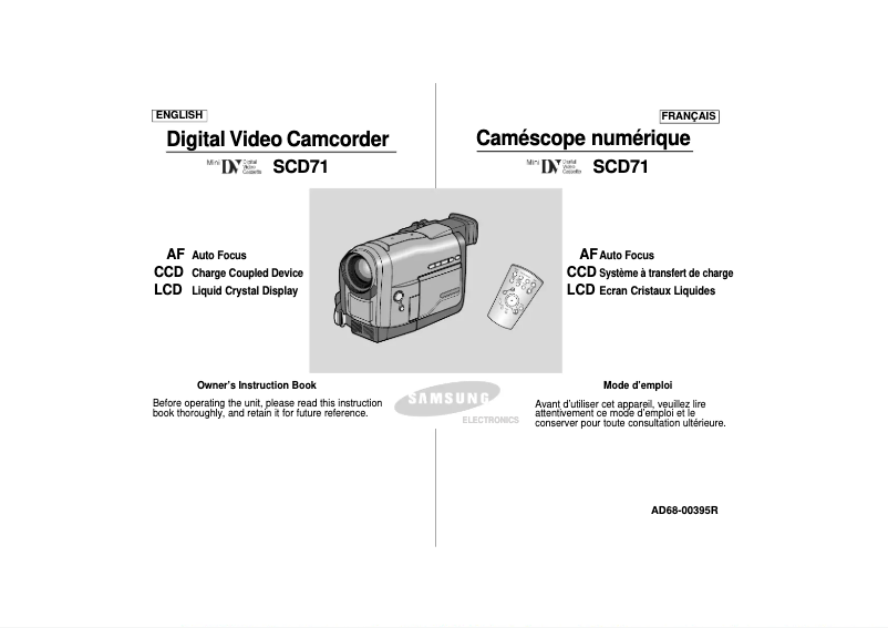 Image de la première page du manuel de l'appareil SCD71