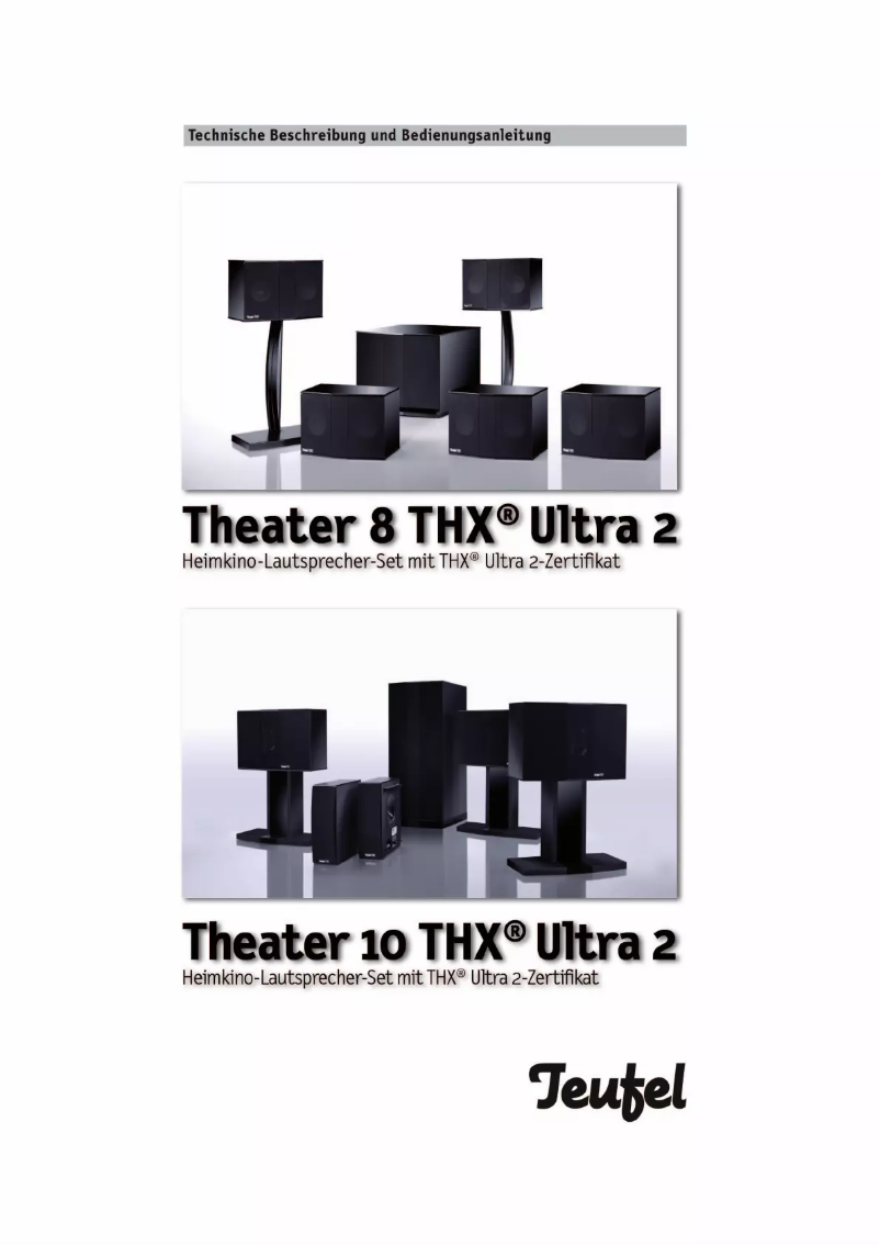 Imagen de la primera página del manual del dispositivo Theater 10 THX Ultra 2