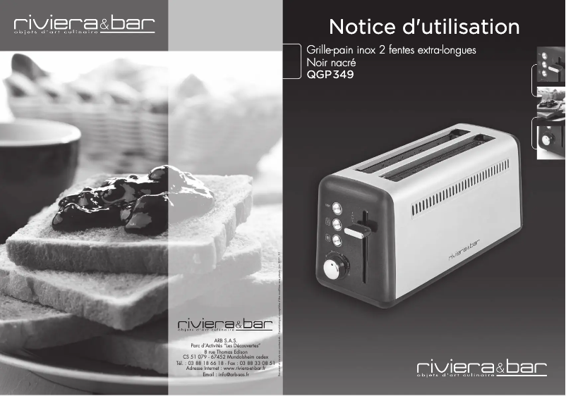 Page n°1 - Manuel utilisateur Riviera & Bar QGP349