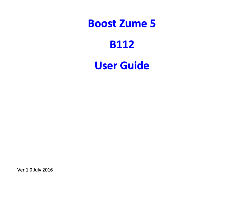 Page 1 de la notice Manuel utilisateur ZTE Boost Zume 5