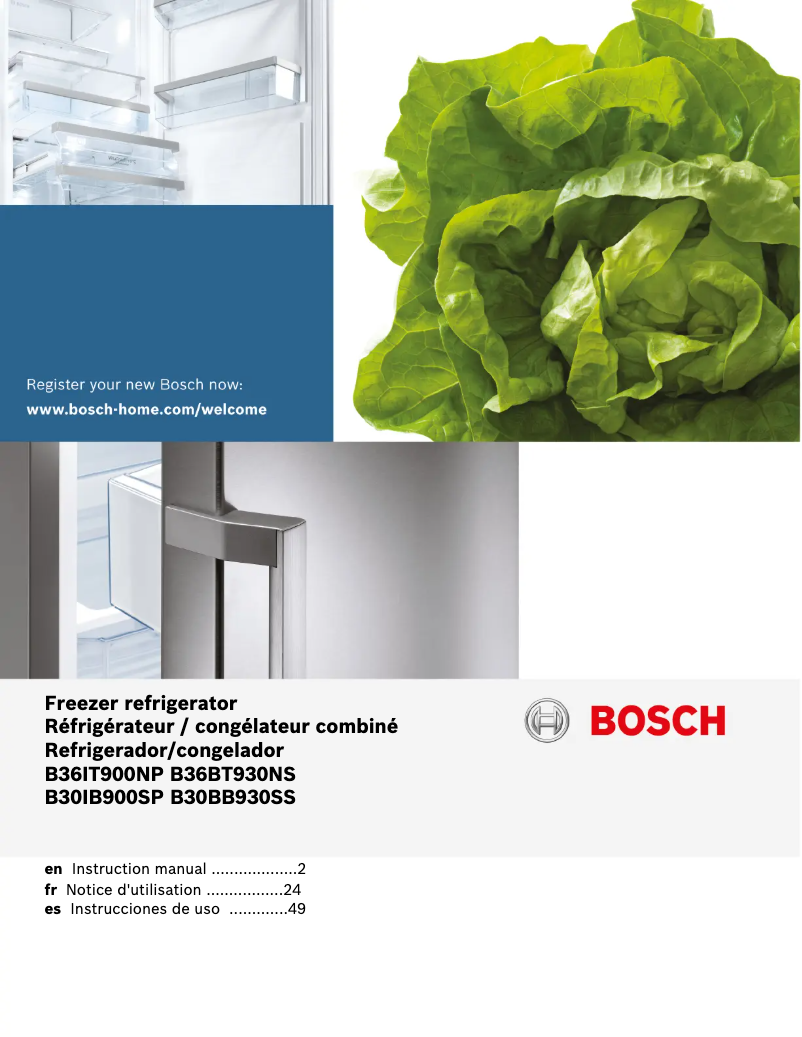 Page 1 of the manual User Manual Bosch B30IB900SP