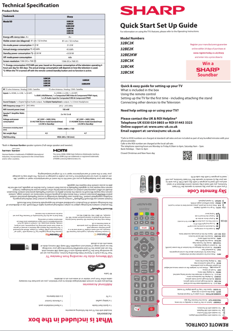 Page n°1 - Guide de démarrage rapide Sharp 32BC5K