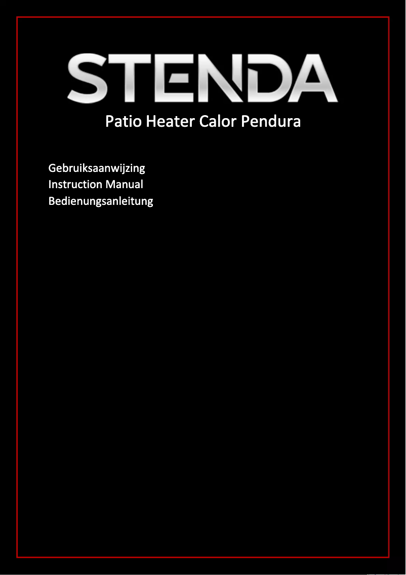 Page 1 de la notice Manuel utilisateur Stenda Patio Heater Calor Pendura