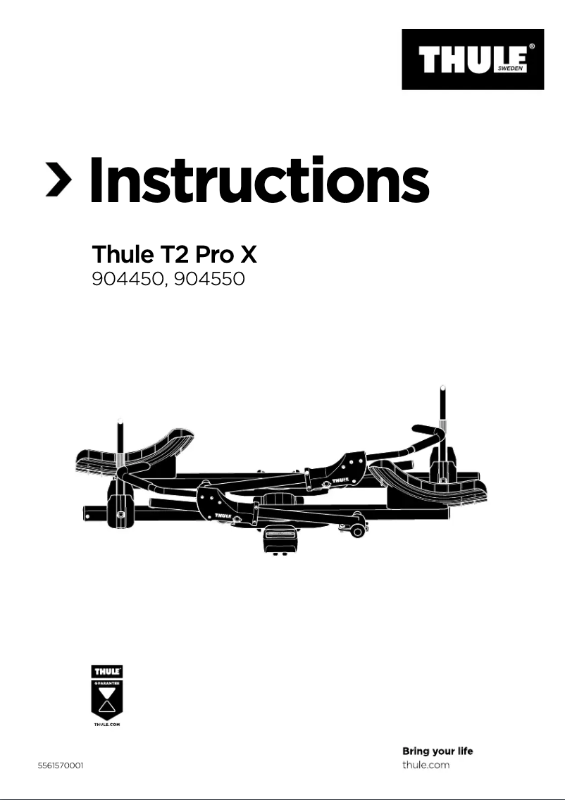 Page 1 of the manual User Manual Thule T2 Pro X 904650
