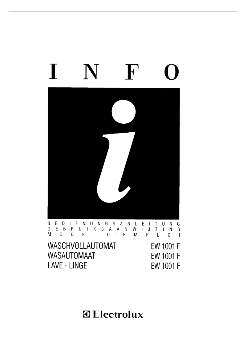 Image de la première page du manuel de l'appareil EW 1001F