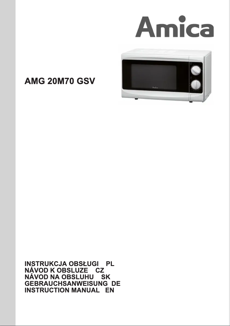 Page n°1 - Manuel utilisateur Amica AMG20M70GSV