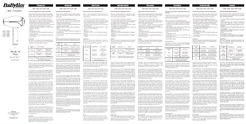 Page 1 de la notice Manuel utilisateur BaByliss Premium 6720E