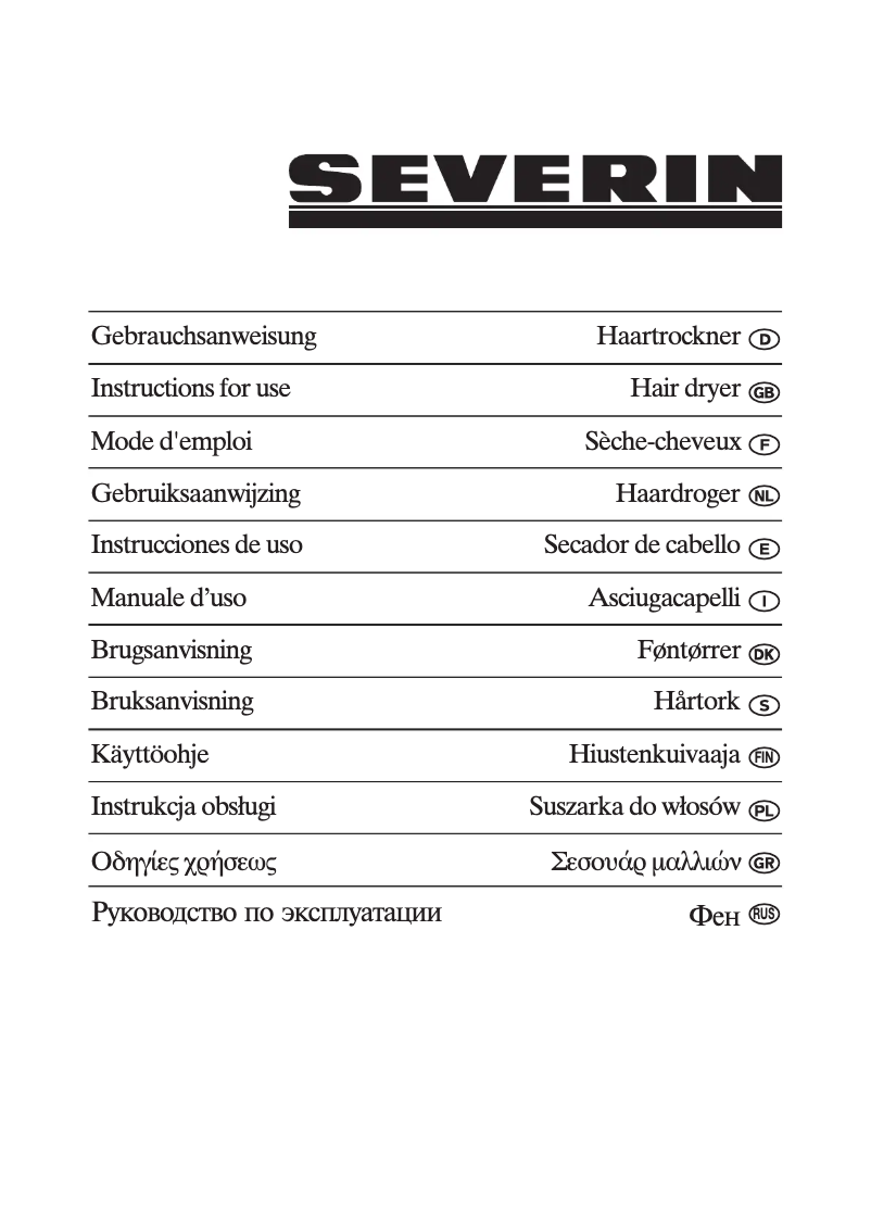 Page n°1 - Manuel utilisateur Severin HT 6010
