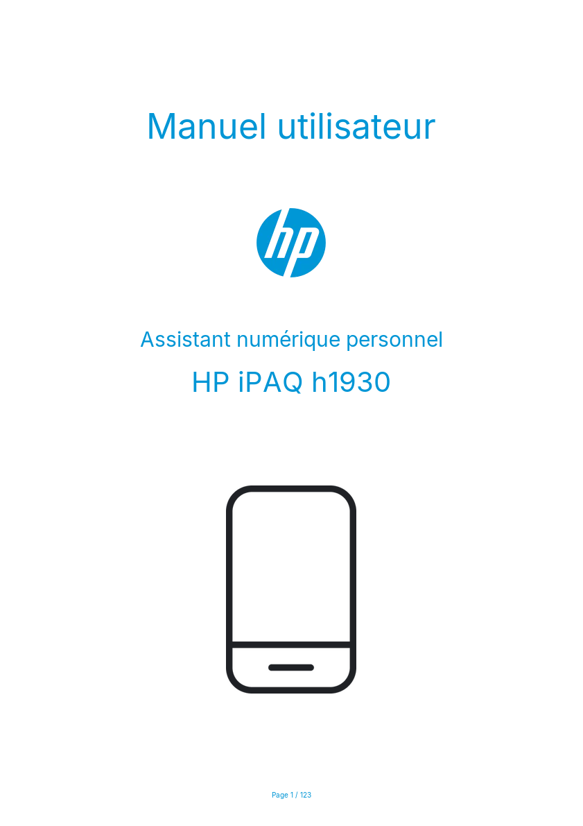 Image de la première page du manuel de l'appareil iPAQ h1930