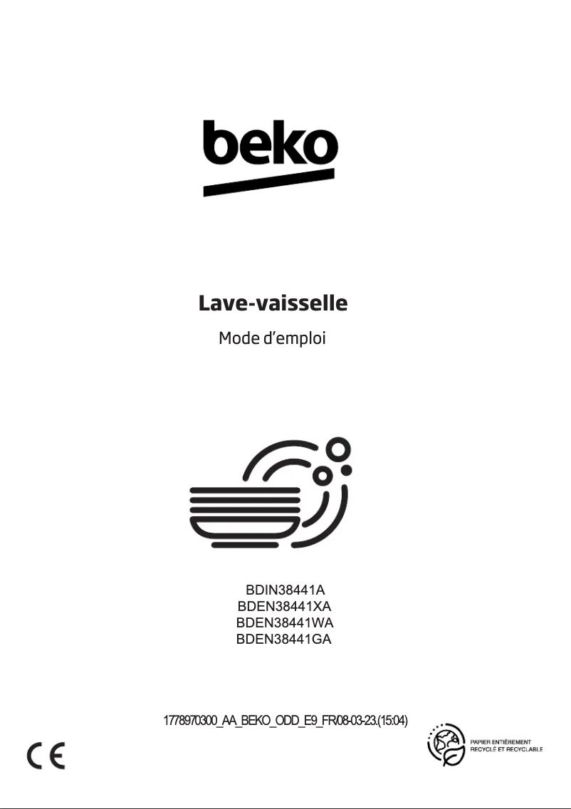 Page n°1 - Manuel utilisateur Beko BDIN38441A