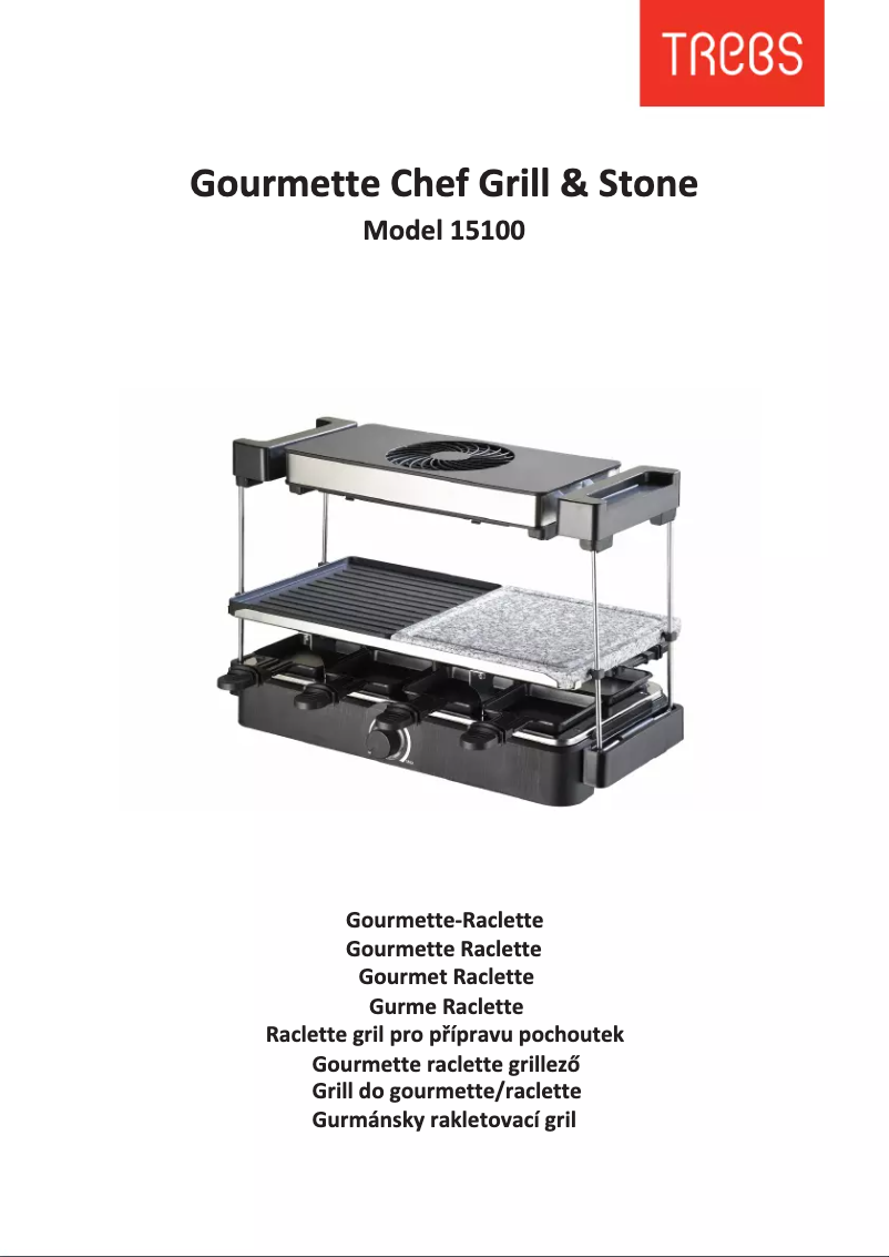 Page 1 de la notice Manuel utilisateur Trebs Gourmette Chef Grill & Stone 15100