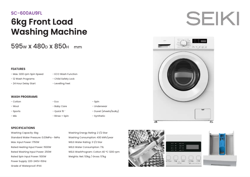Image de la première page du manuel de l'appareil SC-600AU9FL