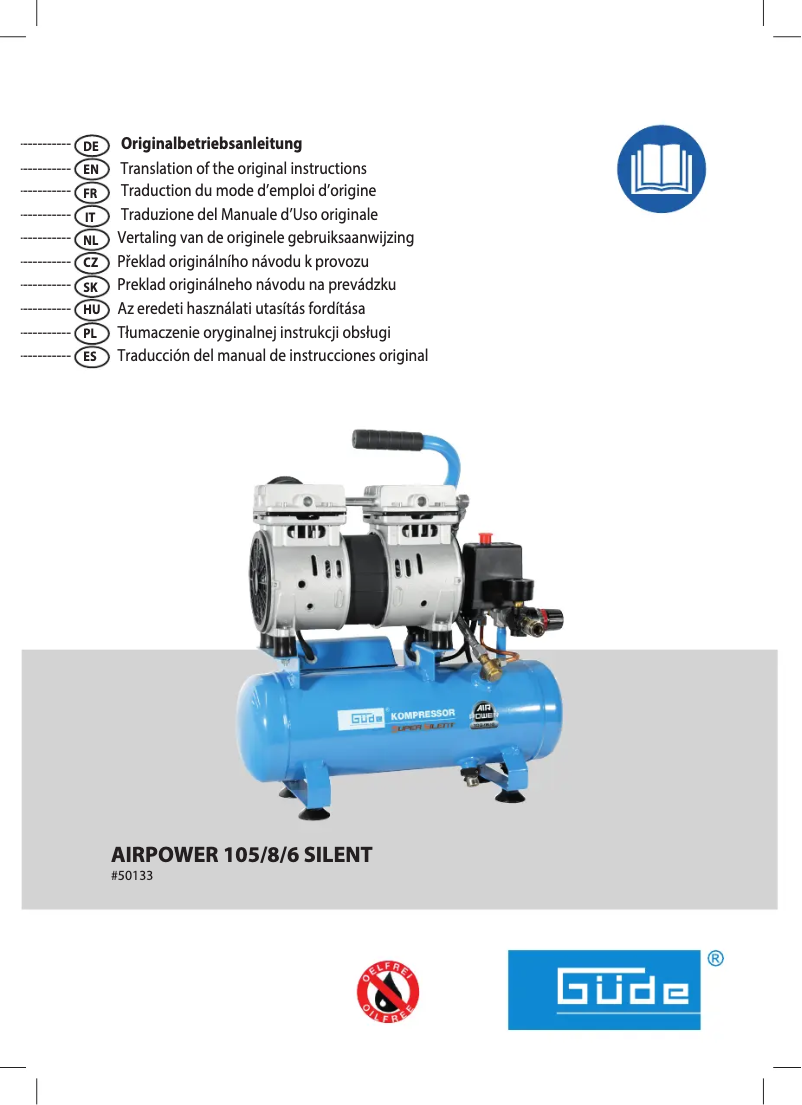 Page n°1 - Manuel utilisateur Güde Kompressor Airpower 105/8/6 SILENT