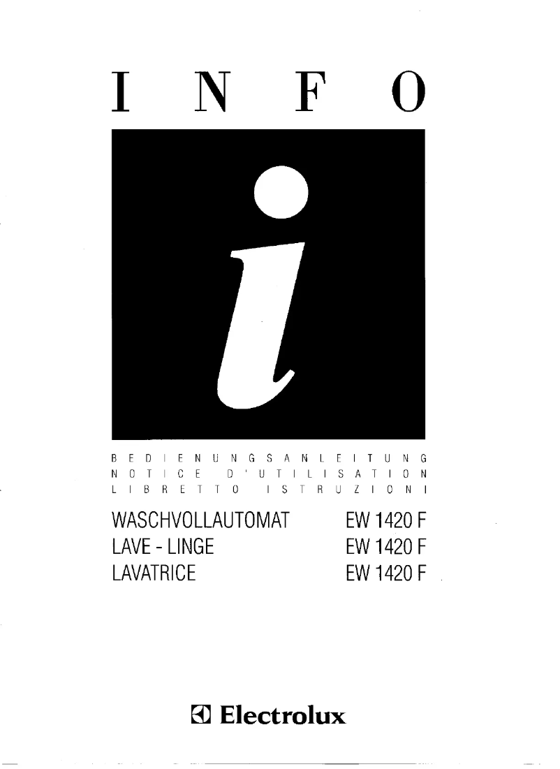Page n°1 - Manuel utilisateur Electrolux EW1420N