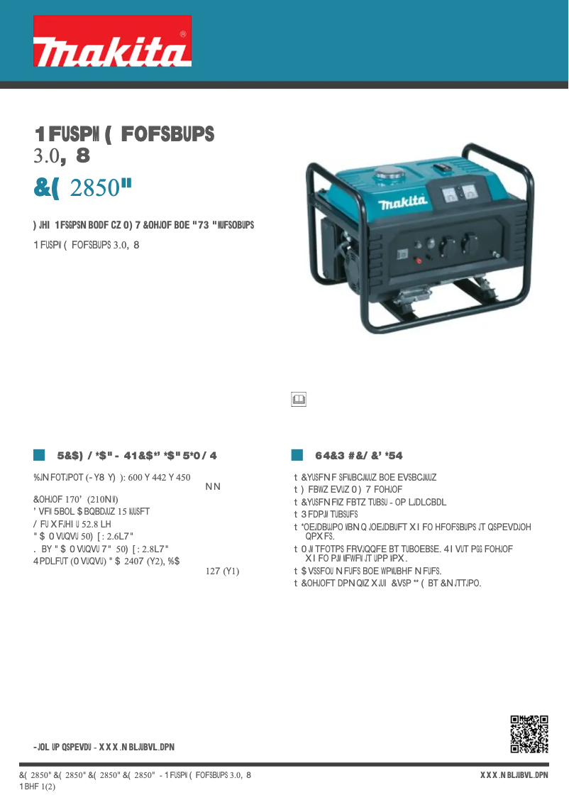 Página 1 del manual Ficha técnica Makita EG2850A