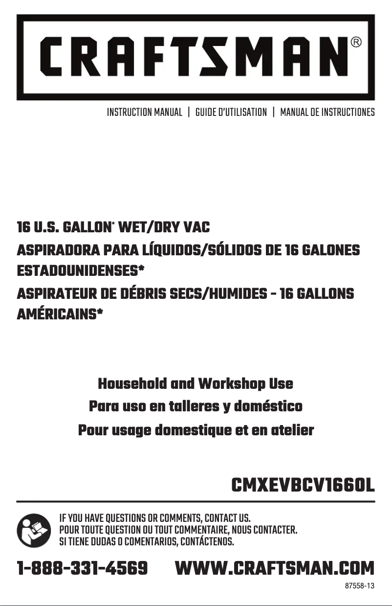 Página 1 del manual Manual de usuario Craftsman CMXEVBCV1660L