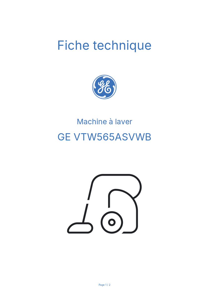 Image de la première page du manuel de l'appareil VTW565ASVWB