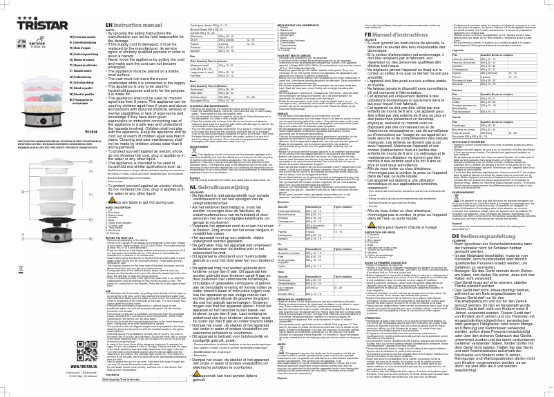 Page n°1 - Manuel utilisateur TriStar VS-3914