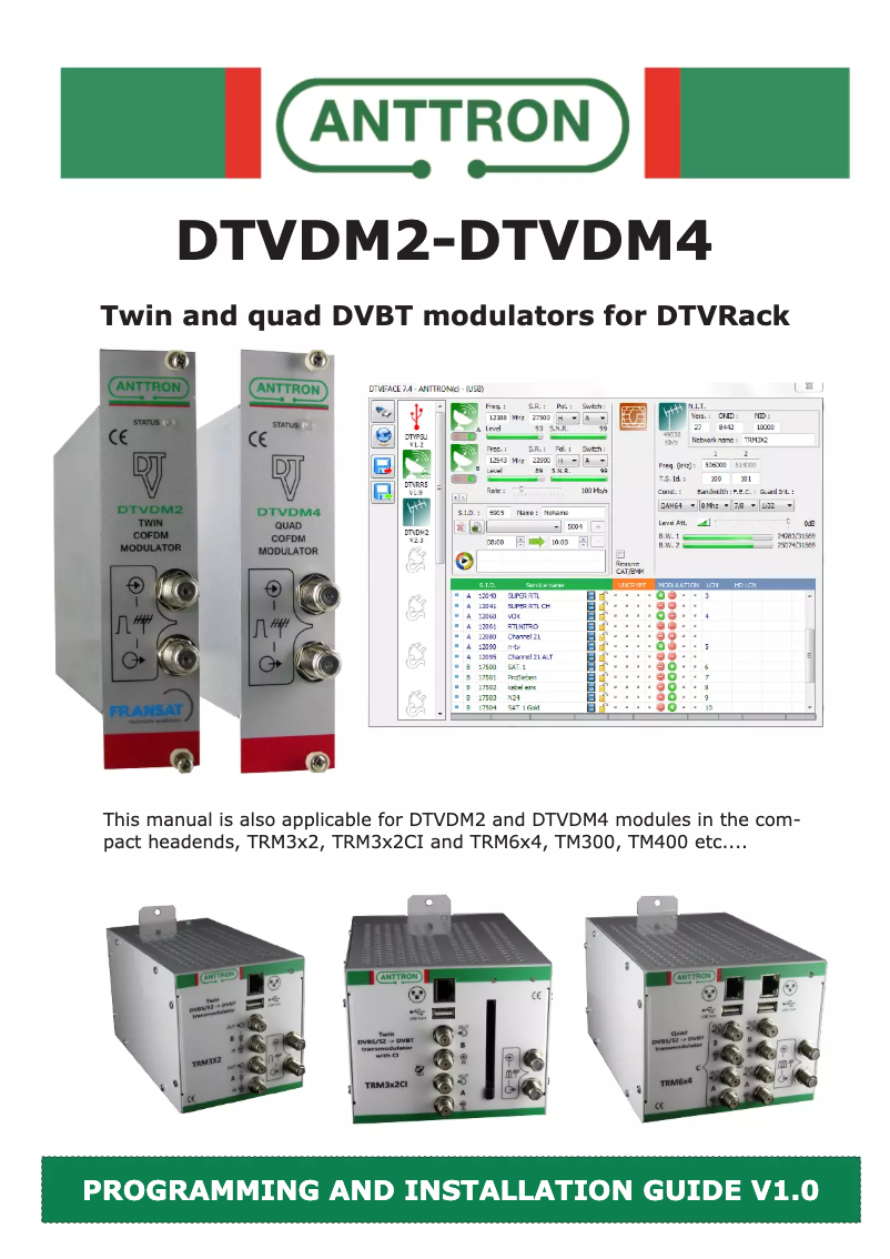 Page 1 de la notice Manuel utilisateur Anttron DTVDM2