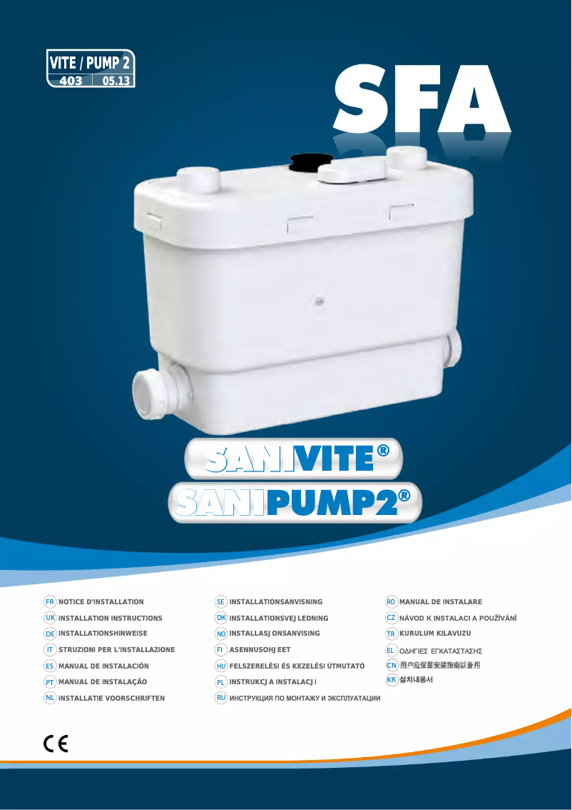 Page 1 de la notice Manuel utilisateur Sanibroyeur Sanivite Silence