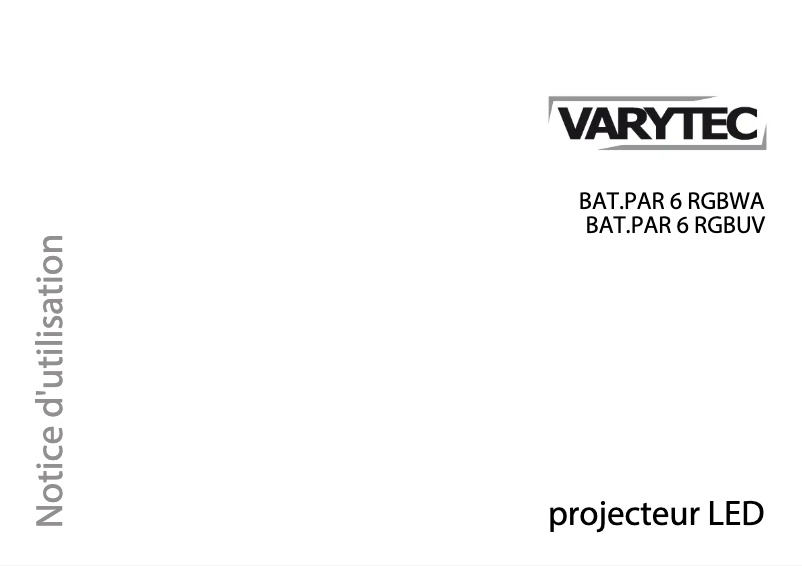 Page n°1 - Manuel utilisateur Varytec BAT.PAR 6 RGBWA
