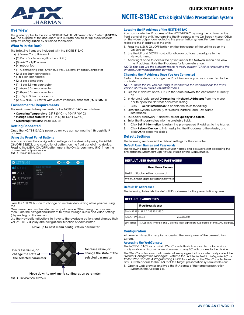 Image de la première page du manuel de l'appareil NCITE-813AC